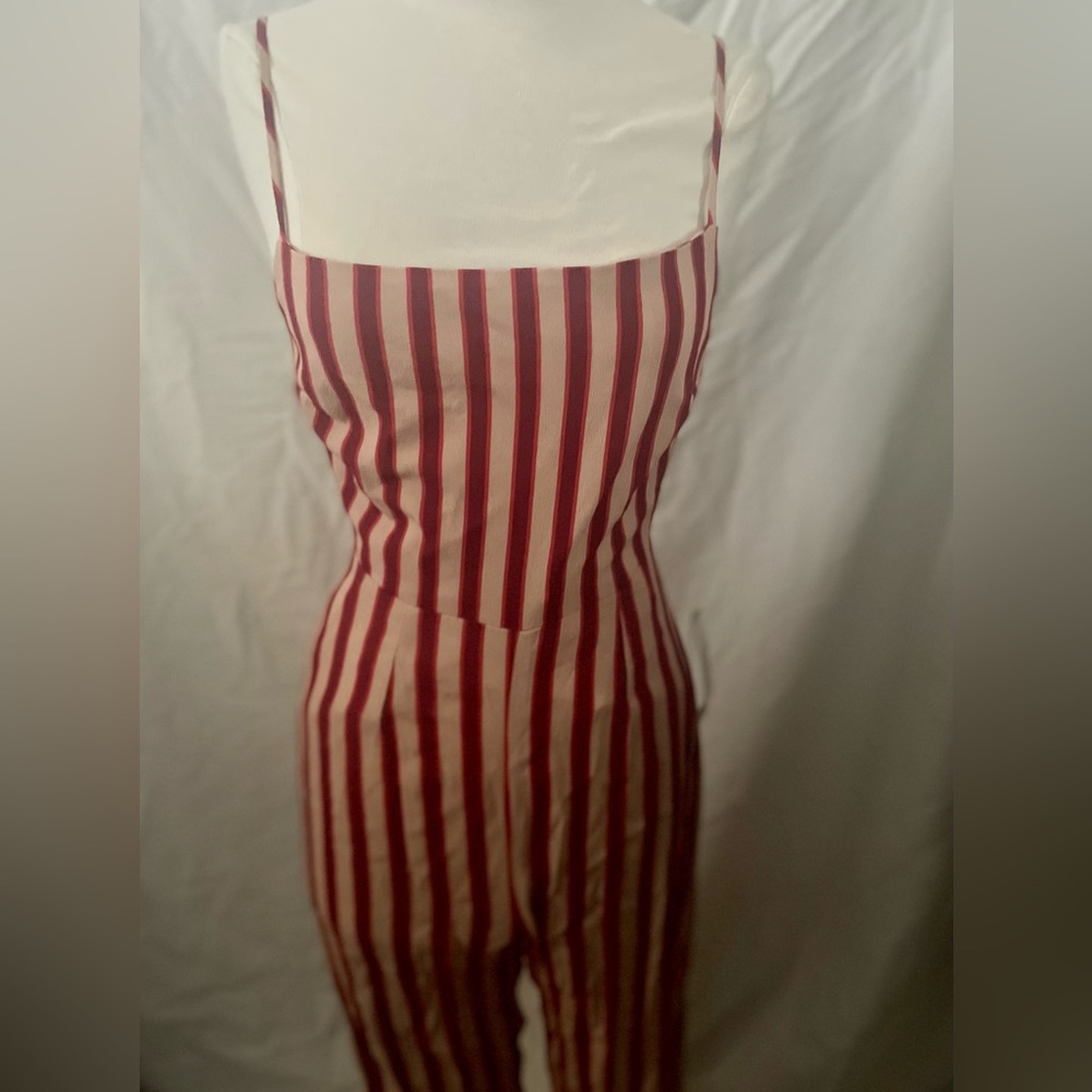 NWT Flynn Skye vertical striped jumpsuit w/tie back SZ S